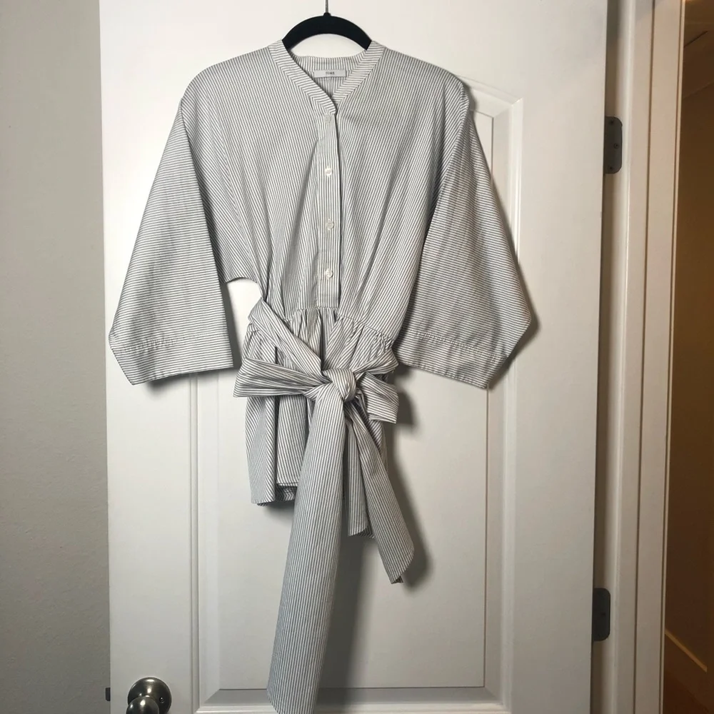 NWOT Tome Striped Peplum Shirt - Picture 8 of 15